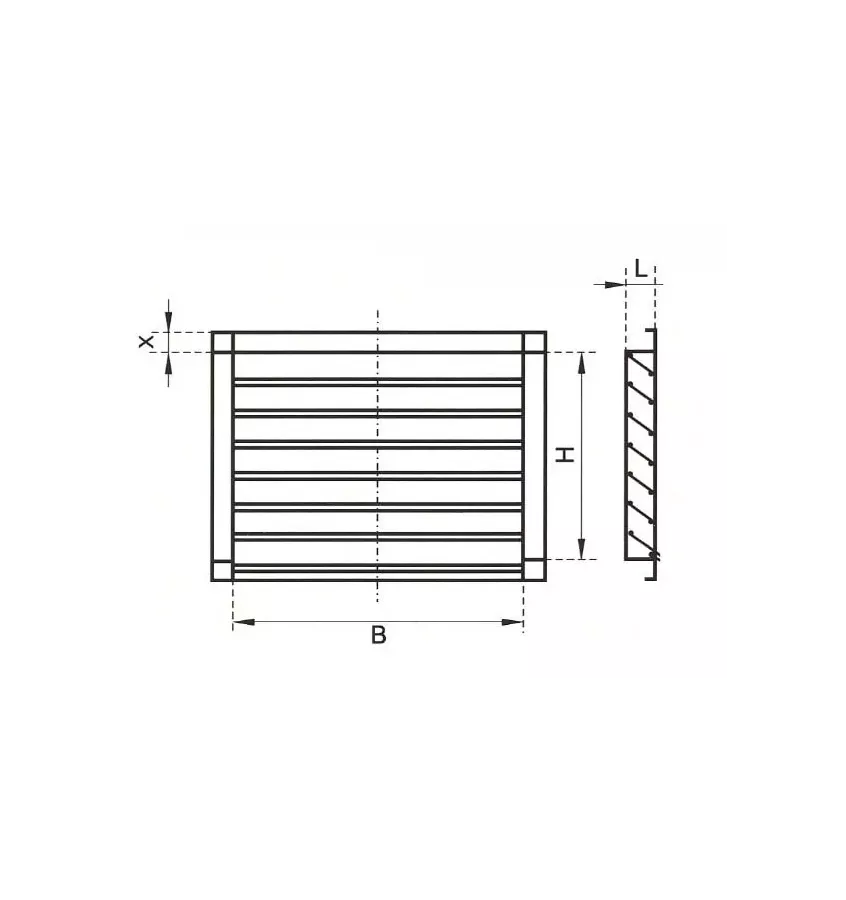 Xplo Ventilation - rectangular wall intake