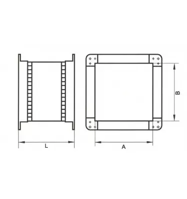 Xplo Ventilation - rectangular tarpaulin damping nipple