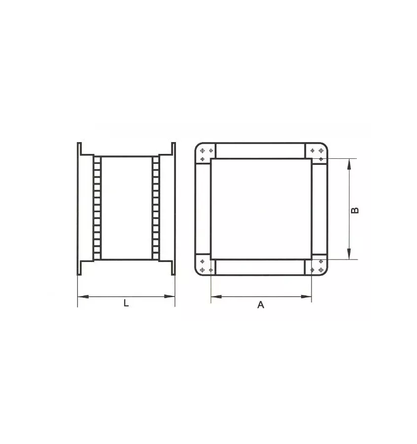 Xplo Ventilation - rectangular tarpaulin damping nipple