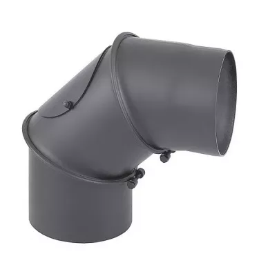 Darco - system of connections to fireplaces and solid fuel boilers SPK - black adjustable elbow 90 °