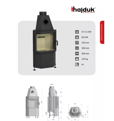 Hajduk - convection fireplace insert Prisma M