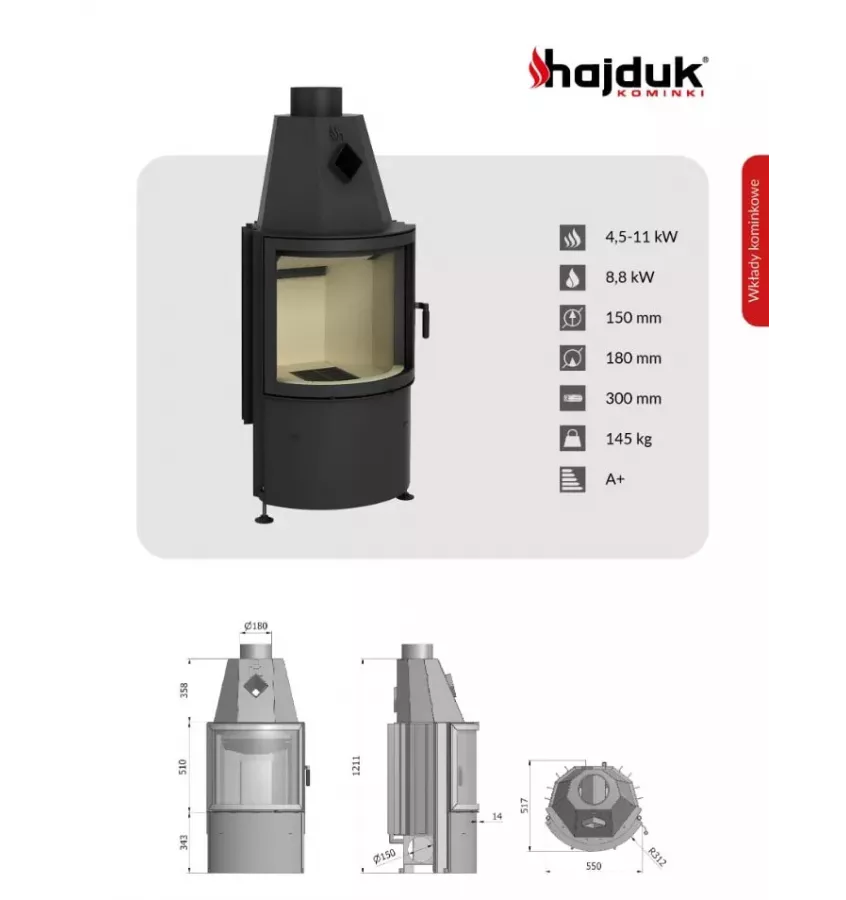 Hajduk - convection fireplace insert Prisma MR