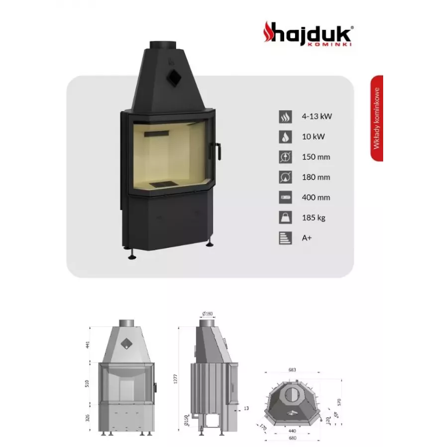 Hajduk - convection fireplace insert Prisma K.