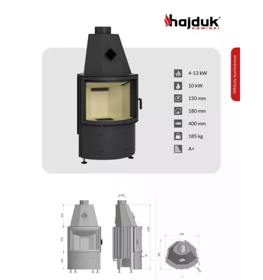 Hajduk - convection fireplace insert Prisma KR