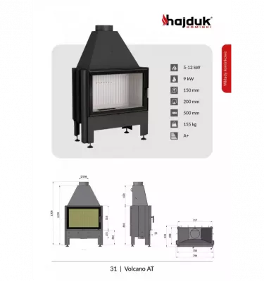Hajduk - Volcano AT convection fireplace insert