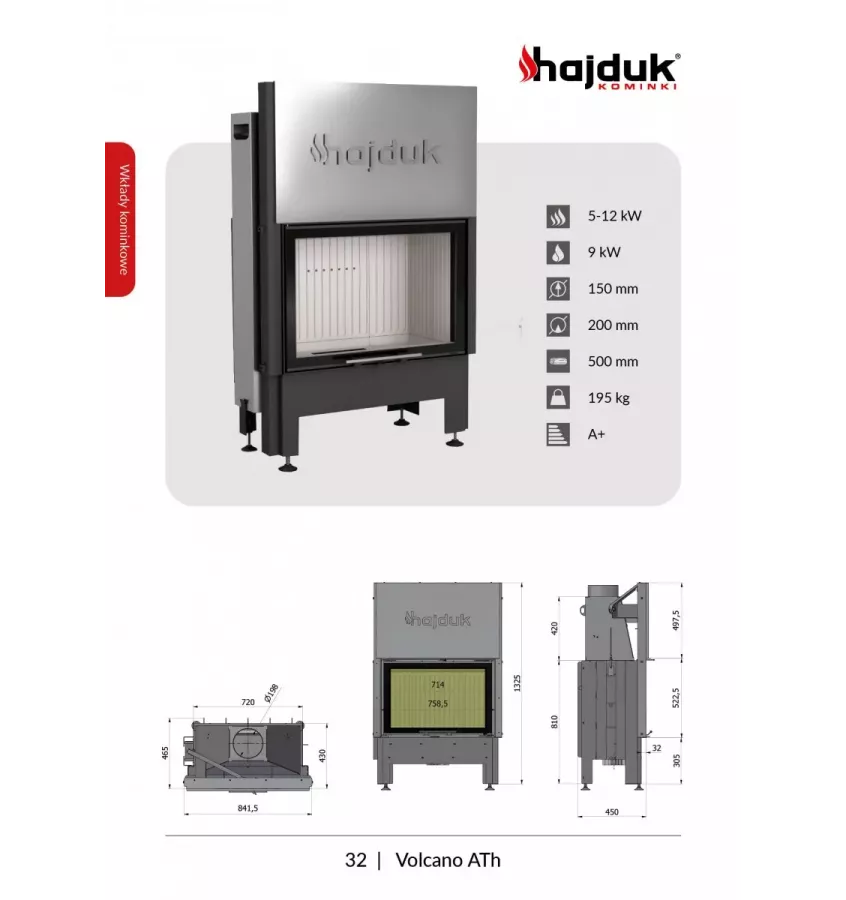 Hajduk - Volcano ATh convection fireplace insert