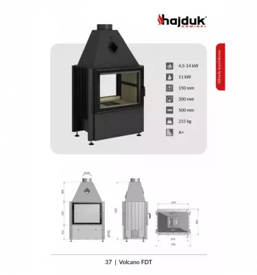 Hajduk - Volcano FDT convection fireplace insert