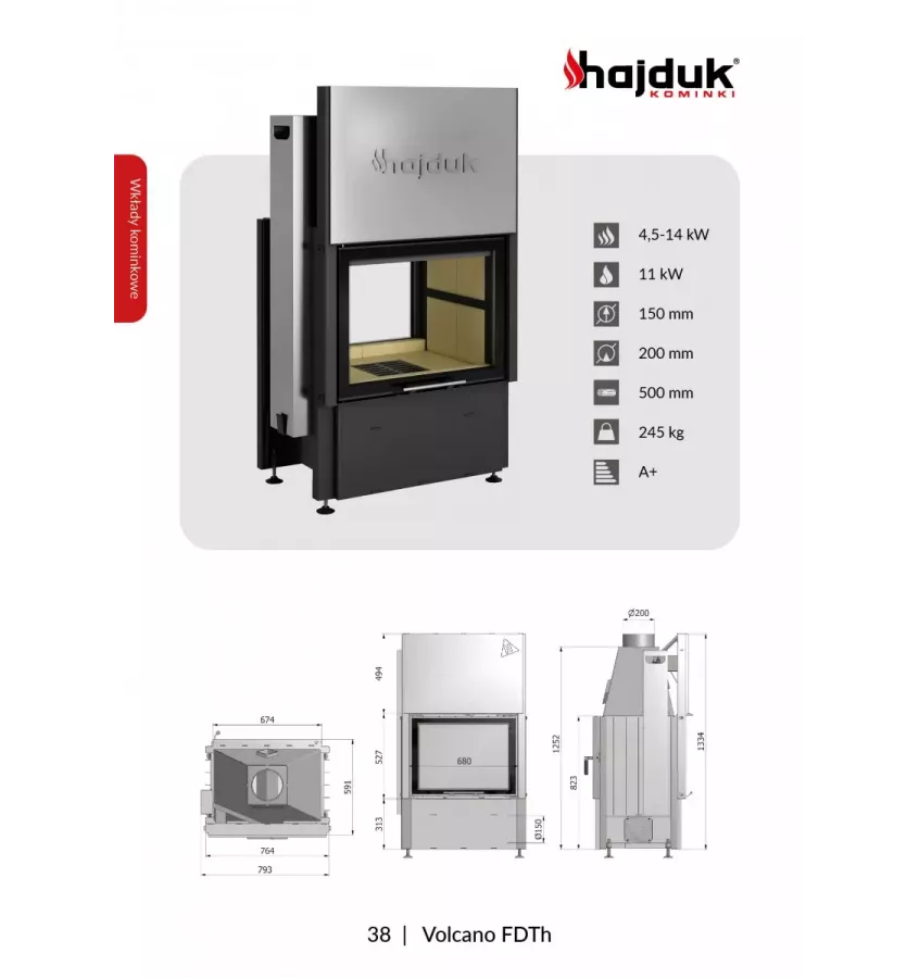 Hajduk - Volcano FDTh convection fireplace insert