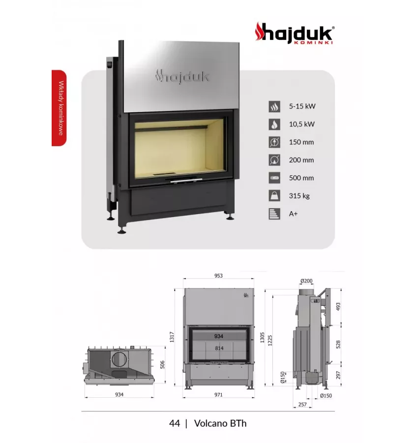 Hajduk - Volcano BTh convection fireplace insert