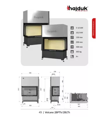 Hajduk - Volcano 2BPTh convection fireplace insert
