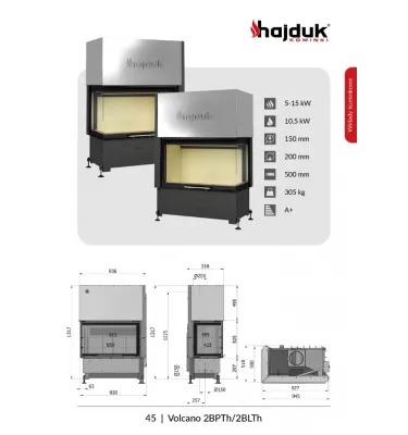 Hajduk - Volcano 2BLTh convection fireplace insert