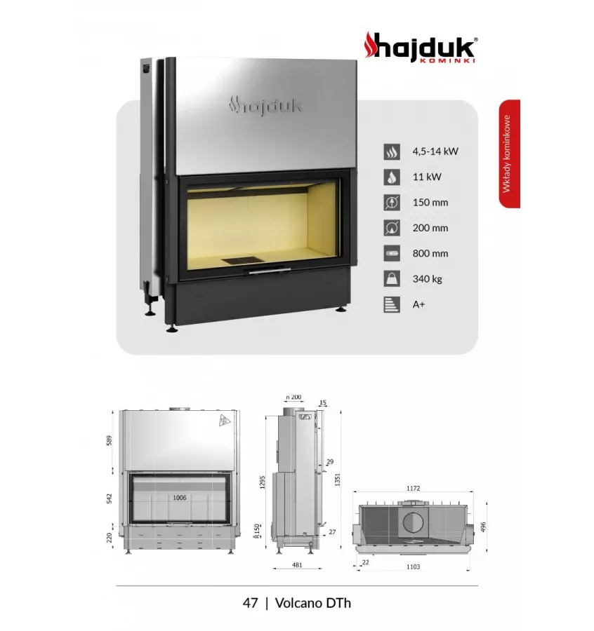 Hajduk - Volcano DTh convection fireplace insert