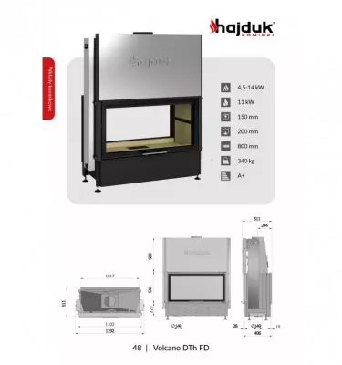 Hajduk - Volcano DTh-FD convection fireplace insert