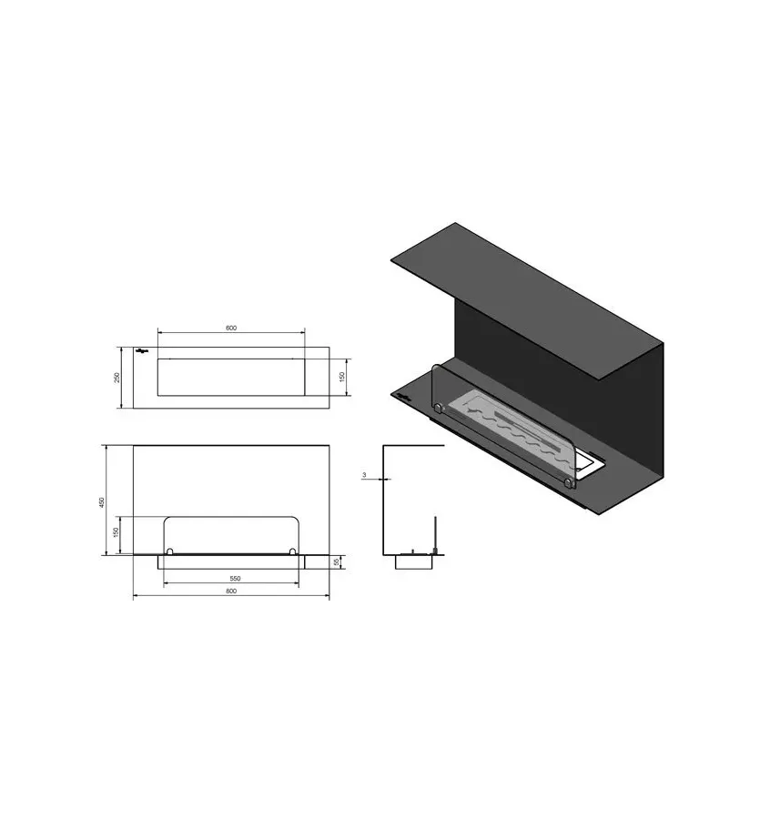 Infire - bio fireplace INSIDE C800