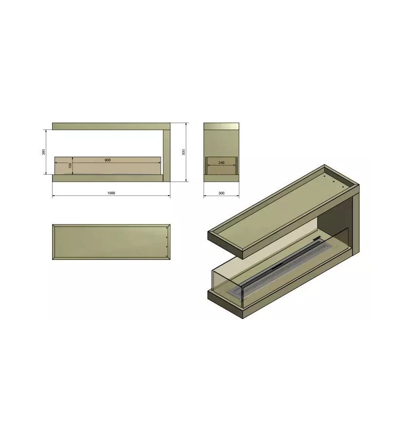 Infire - bio fireplace INSIDE U 1000.2