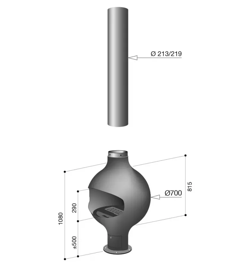 Focus - central BATHYSCAFOCUS gas fireplace