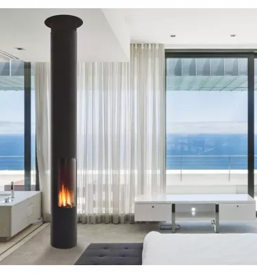 Focus - SLIMFOCUS gas fireplace on the leg, closed combustion chamber
