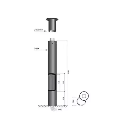 Focus - centrální plynový krb SLIMFOCUS na podstavci