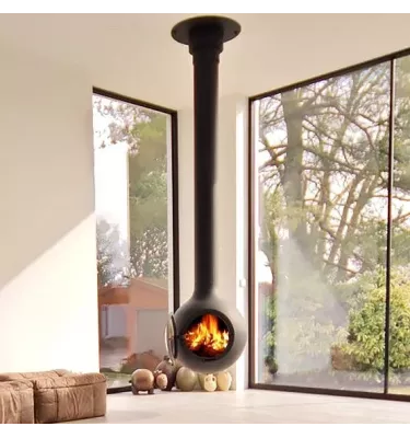 Focus - BATHYSCAFOCUS wood fireplace with glazed convex door