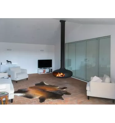 Focus - kominek na drewno DOMOFOCUS centralny czarny