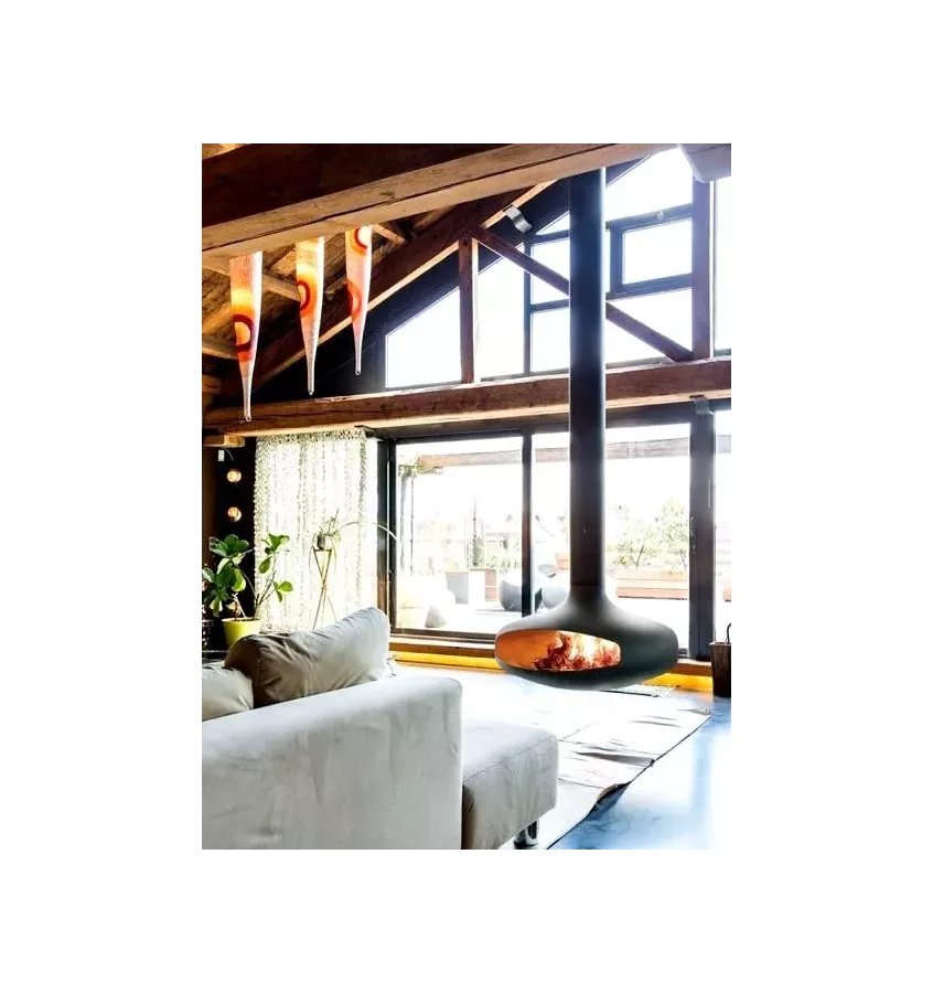 Focus - kominek na drewno DOMOFOCUS centralny czarny