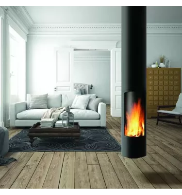 Focus - suspended SLIMFOCUS wood fireplace with rotating system