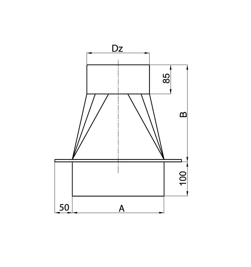Prodmax - chimney cap - reducing transition