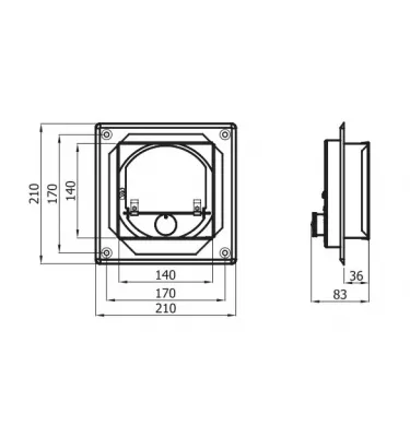 Darco - chimney draft regulators - RCP-CH rectangular draft regulator