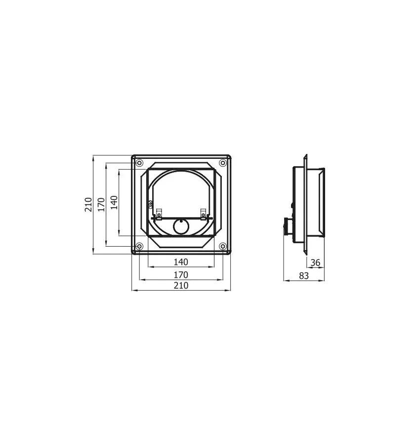 Darco - chimney draft regulators - RCP-CH rectangular draft regulator
