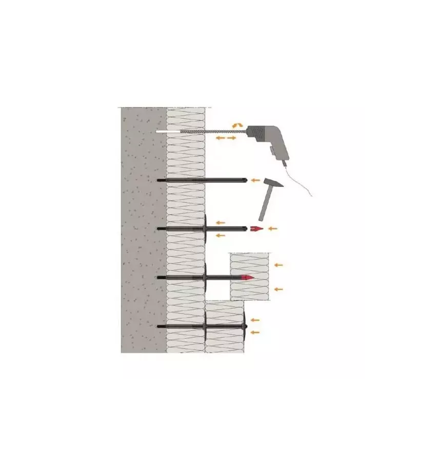 Isover - DH connector for wool in ventilated facades