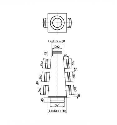 Prodmax - round air distribution system made of galvanized steel - distributor box