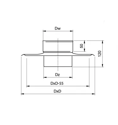 Prodmax - round air distribution system made of galvanized steel - chimney plate