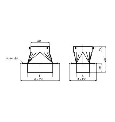 Darco - nasady kominowe - podstawa kominowa redukcyjna - rozbieralna PKR-R