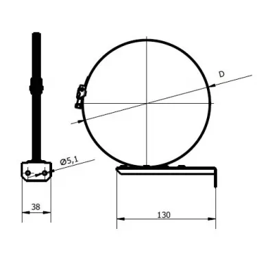 Darco - DGP hot air distribution system - round - mounting bracket with band