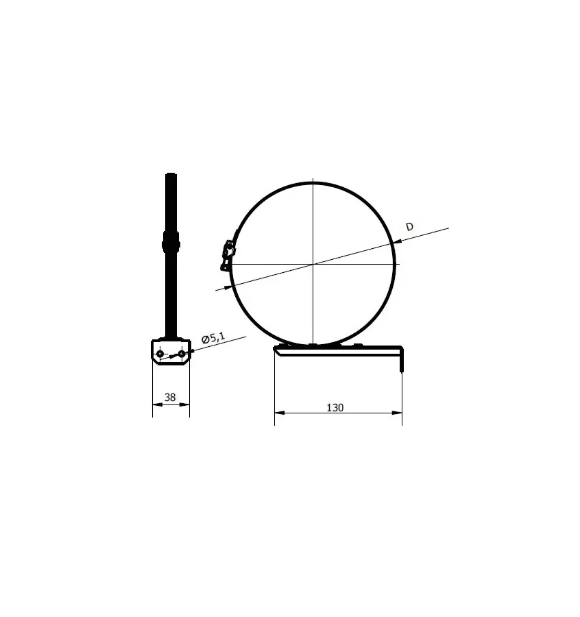 Darco - DGP hot air distribution system - round - mounting bracket with band