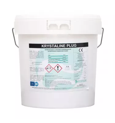 Krystaline - a fast setting mortar for stopping the flow of Krystaline Plug water