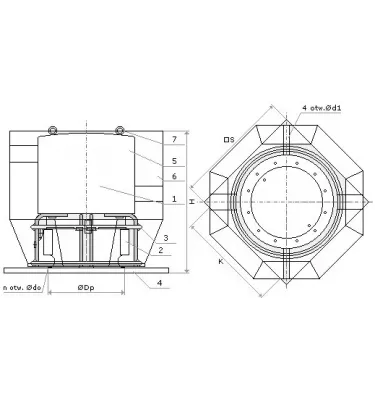Konvektor - střešní ventilátor s odvodem kouře WVP / OD