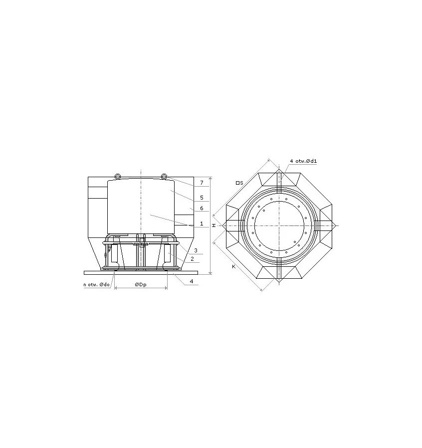 Convector - smoke ventilating roof fan WVP / OD