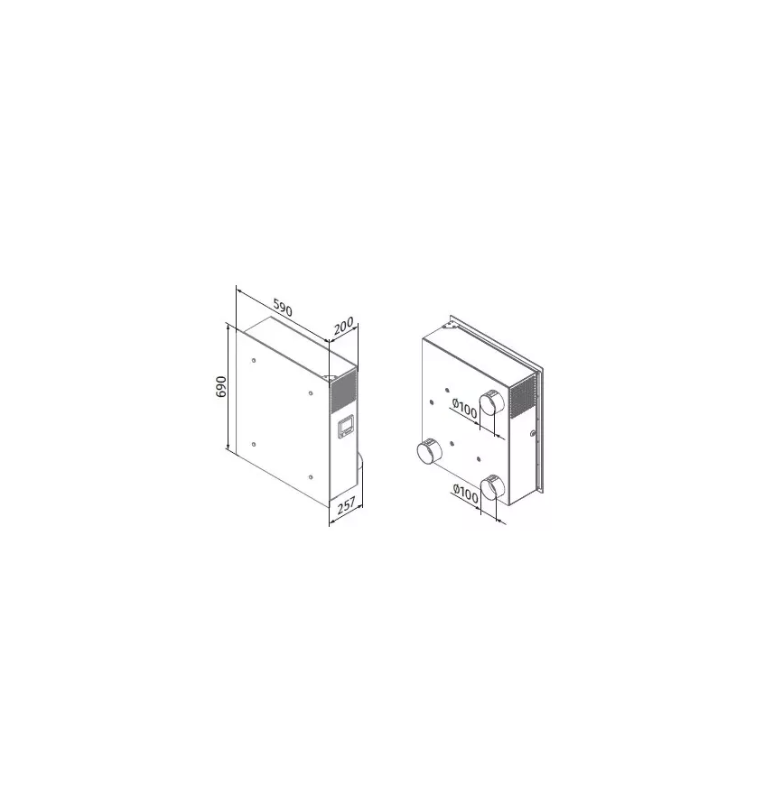 Blauberg - air handling unit with Freshbox 100 countercurrent exchanger