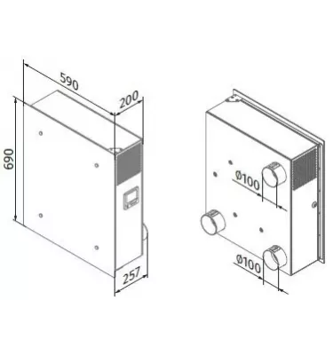 Blauberg-vzduchotechnická jednotka s protiproudým výměníkem tepla a sekundárním ohřívačem Freshbox E1-100