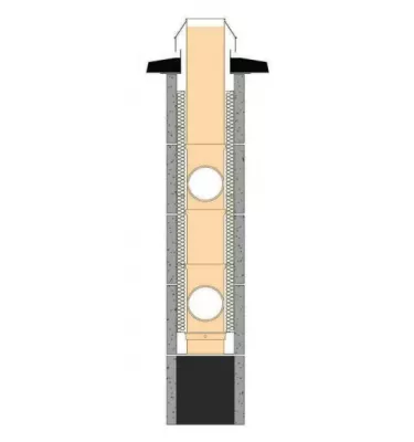 Jawar - chimney system for all types of Universal Plus fuel with double ventilation