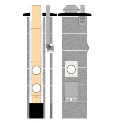 Jawar - chimney system for solid fuels and compact condensing boilers with ventilation