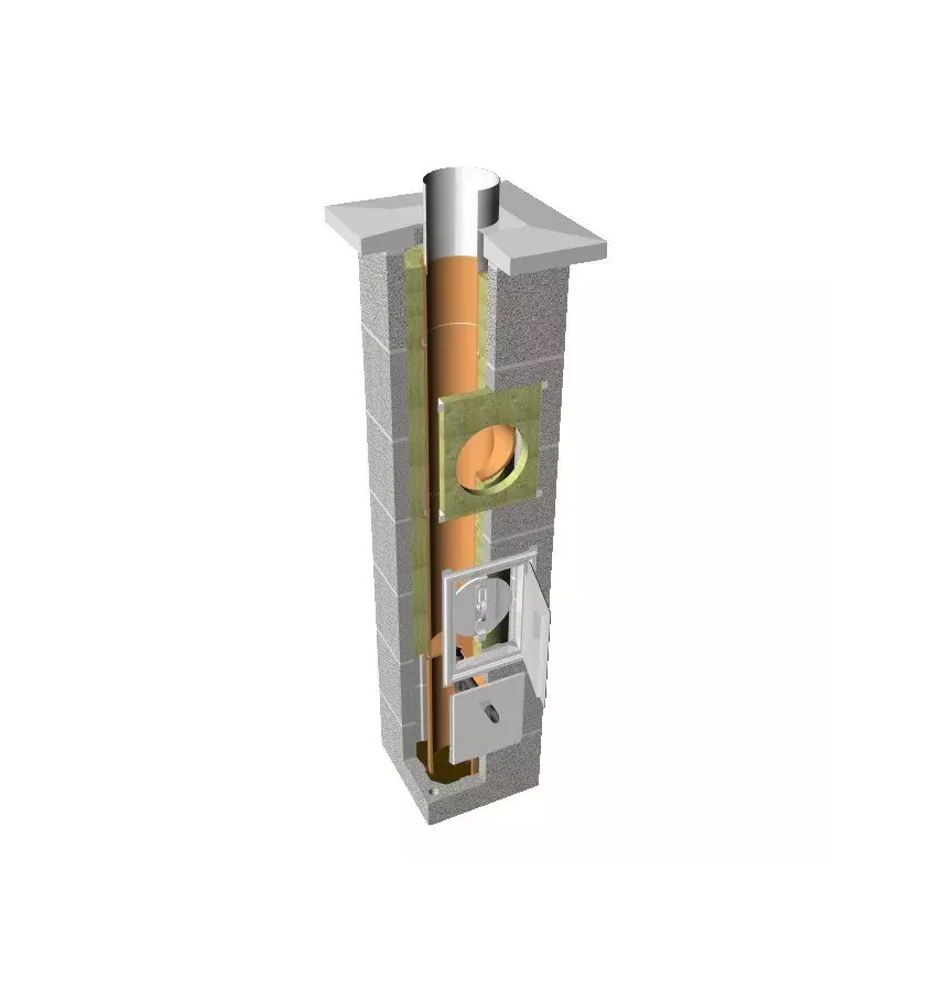 Tona - a three-layer chimney system with insulation and a TONAtec ISO condensate container