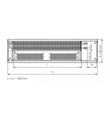 Purmo - příkopový ohřívač s ventilátorem Aquilo F1T 90