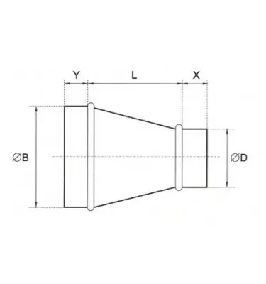 Xplo Ventilation - round symmetrical reduction
