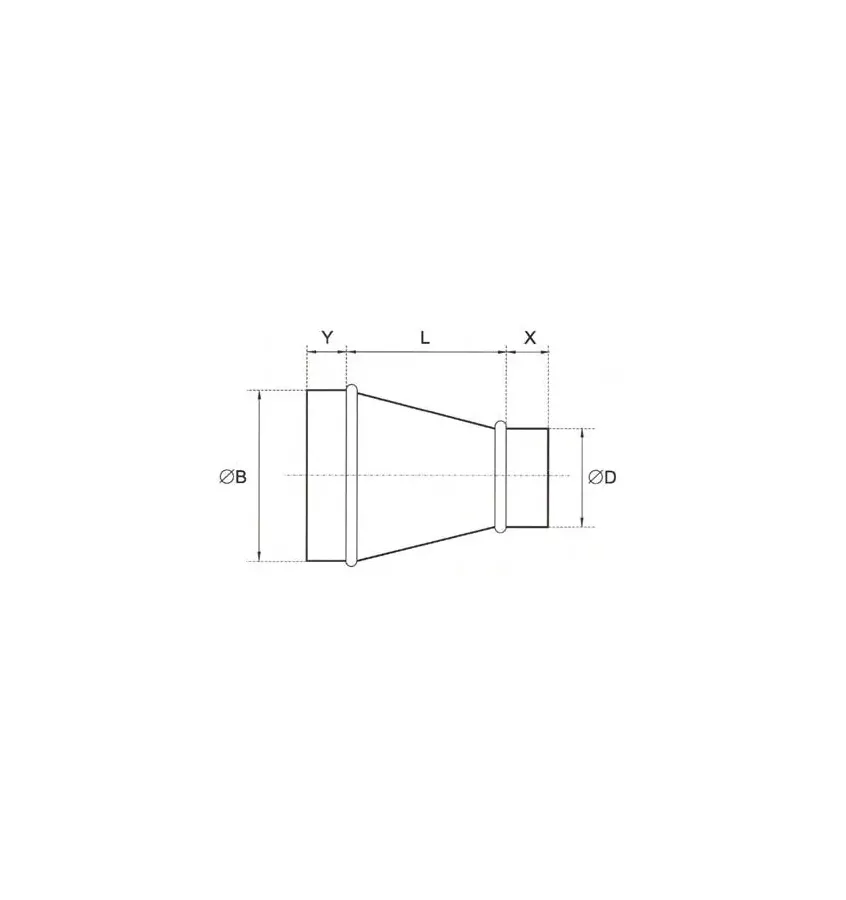 Xplo Ventilation - round symmetrical reduction