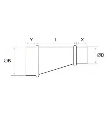 Xplo Ventilace - asymetrická kruhová redukce