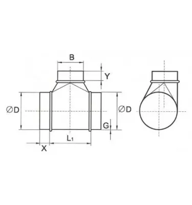 Xplo Ventilation - asymmetrical round tee