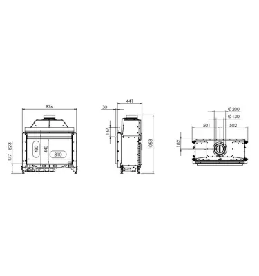 Kal-fire - fireplace insert with 3D G80 / 48F fireplace
