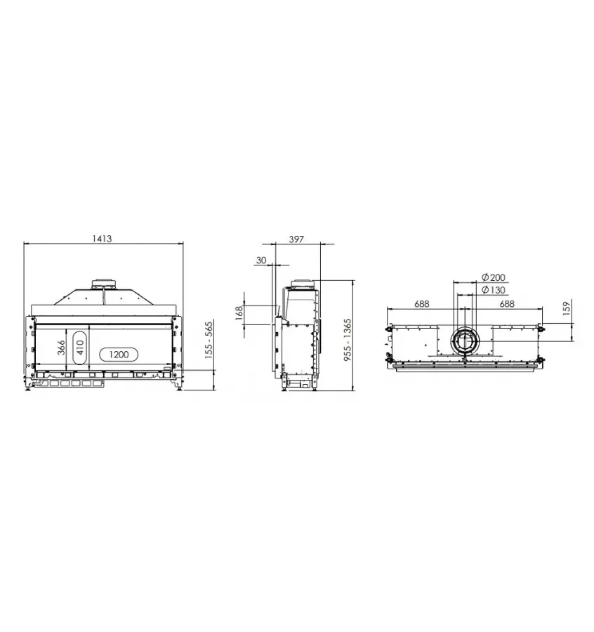 Kal-fire - fireplace insert with 3D G120 / 41F fireplace